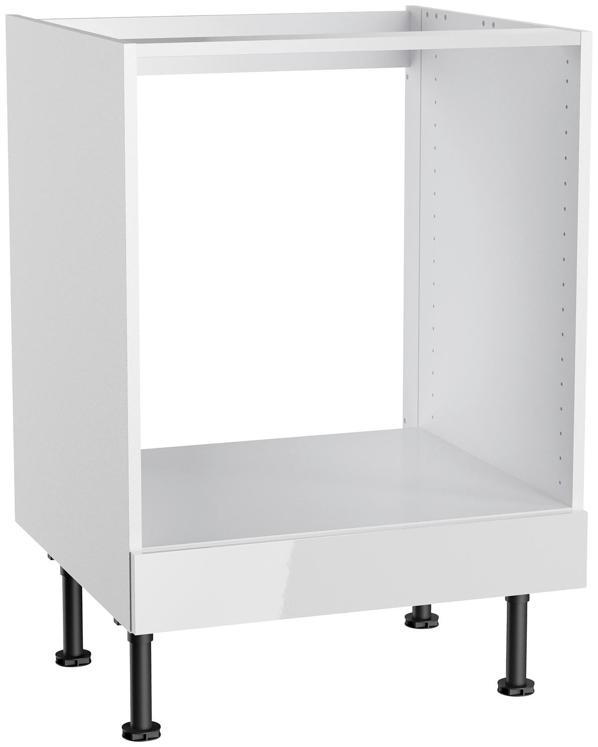 KÜCHENLEERBLOCK 270 cm   in Weiß, Weiß Hochglanz  - Edelstahlfarben/Weiß Hochglanz, Basics, Holzwerkstoff/Metall (270cm) - Optifit