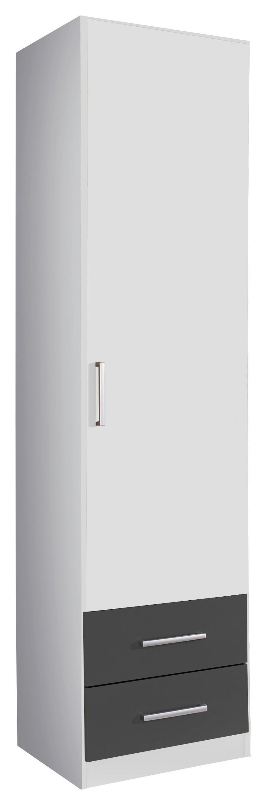 Drehtürenschrank mit Laden 47cm Albero Extra, Grau/Weiß