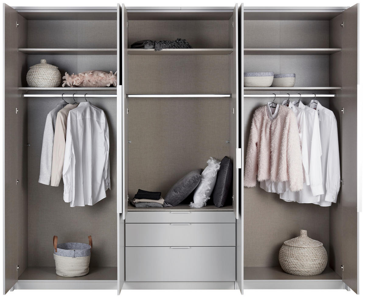 DREHTÜRENSCHRANK in Sonoma Eiche, Silberfarben  - Silberfarben/Alufarben, Modern, Holzwerkstoff/Metall (271/229/54cm) - Rauch Möbel