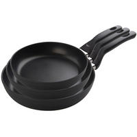 PFANNENSET PANAREA Aluminium 3-teilig  - Schwarz, Basics, Metall (20+24+28cm) - Ballarini