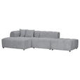 ECKSOFA Hellgrau Cord Zierkissen, Rücken echt  - Hellgrau/Schwarz, KONVENTIONELL, Kunststoff/Textil (162/313cm) - Carryhome