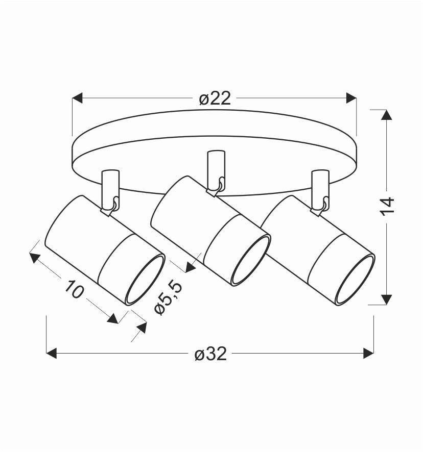 TAKLAMPA Tobi 32/32/14 cm  - svart/guldfärgad, Design, metall (32/32/14cm)
