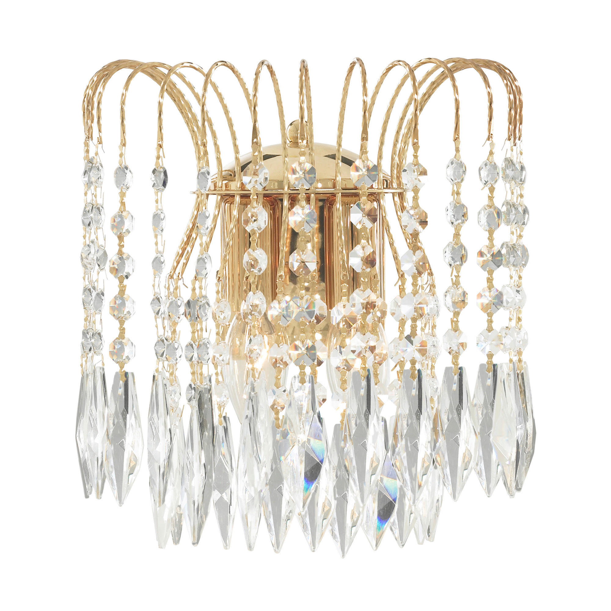 WANDLEUCHTE 25/26 cm   - Klar/Goldfarben, Design, Glas/Metall (25/26cm)