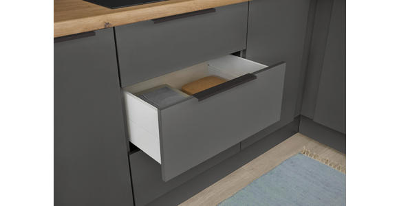 KÜCHENLEERBLOCK in Graphitfarben - Schwarz/Graphitfarben, Basics, Holzwerkstoff/Metall (220/211/60cm) - Xora