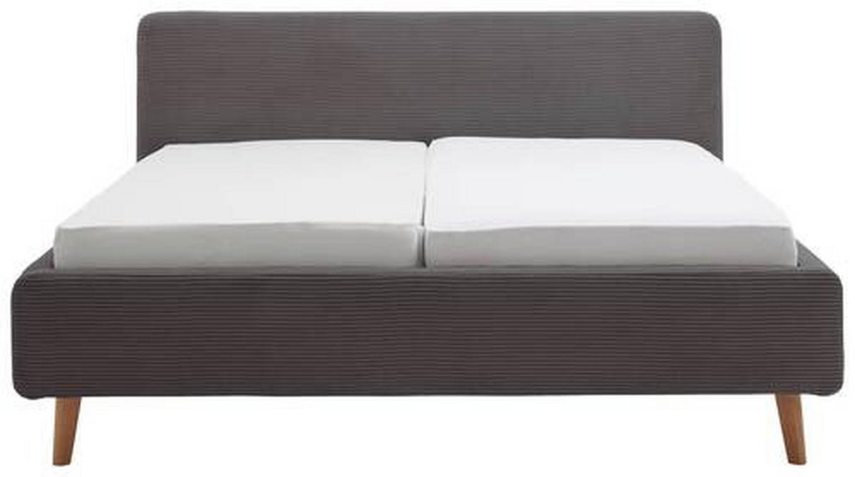 POLSTERBETT 140/200 cm  in Grau  - Eichefarben/Grau, Design, Holz/Textil (140/200cm) - Xora
