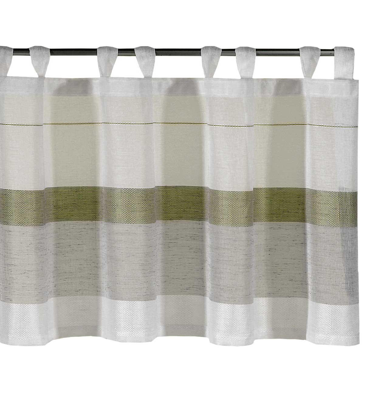 KURZGARDINE  140/45 cm  - Weiß/Grün, Basics, Textil (140/45cm)