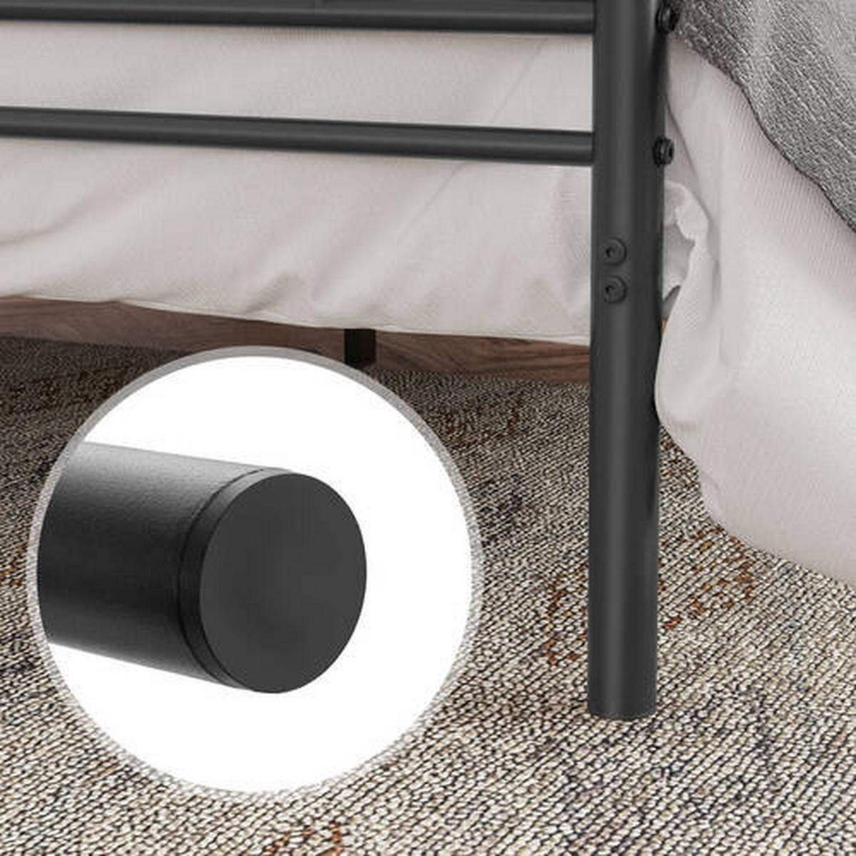 KOVOVÁ POSTEĽ - čierna, Romantik / Landhaus, kov (90/190cm) - Boxxx