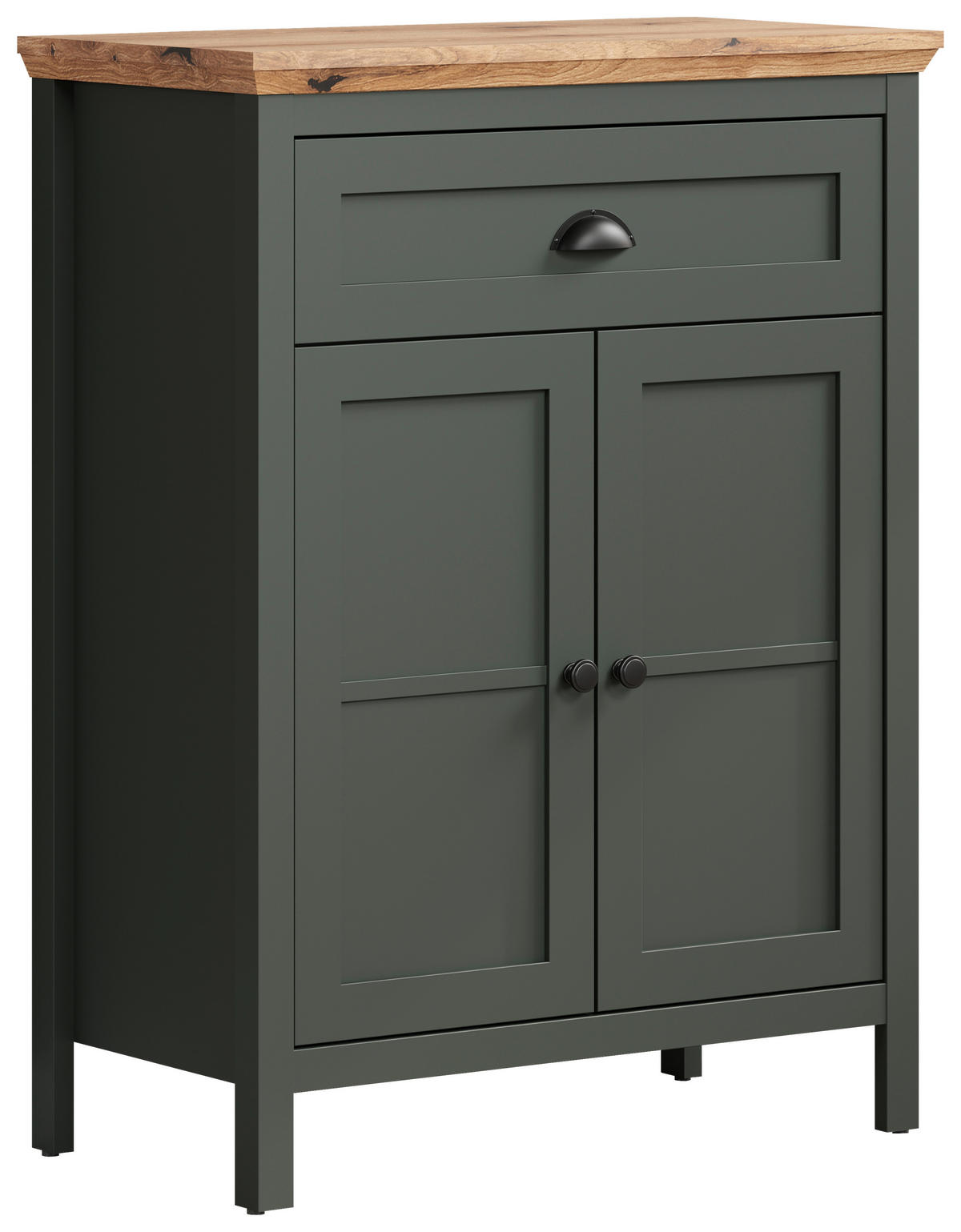 SCHUHSCHRANK Grün, Eichefarben  - Eichefarben/Schwarz, ROMANTIK / LANDHAUS, Holzwerkstoff/Kunststoff (77/102/39cm) - Landscape