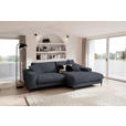 ECKSOFA  in Flachgewebe Dunkelgrau  253/177 cm  - Dunkelgrau/Schwarz, Design, Textil/Metall (253/177cm) - Dieter Knoll