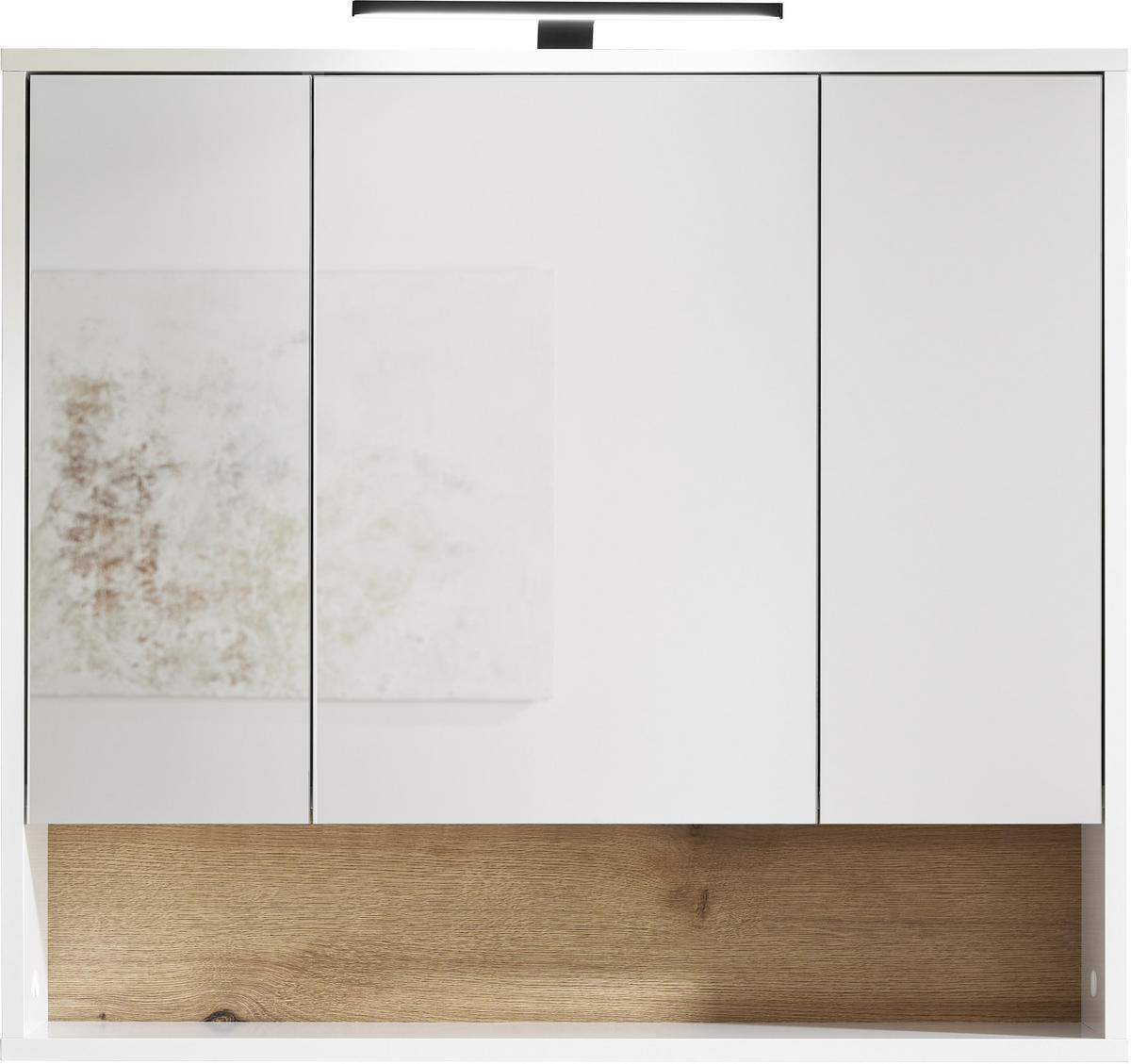 SPIEGELSCHRANK 80/72/21 cm  - Eichefarben/Weiß, KONVENTIONELL, Glas/Holzwerkstoff (80/72/21cm) - home24