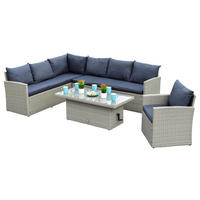 GARTENSET Stahl  - Anthrazit/Grau, MODERN, Kunststoff/Metall - Gardenson