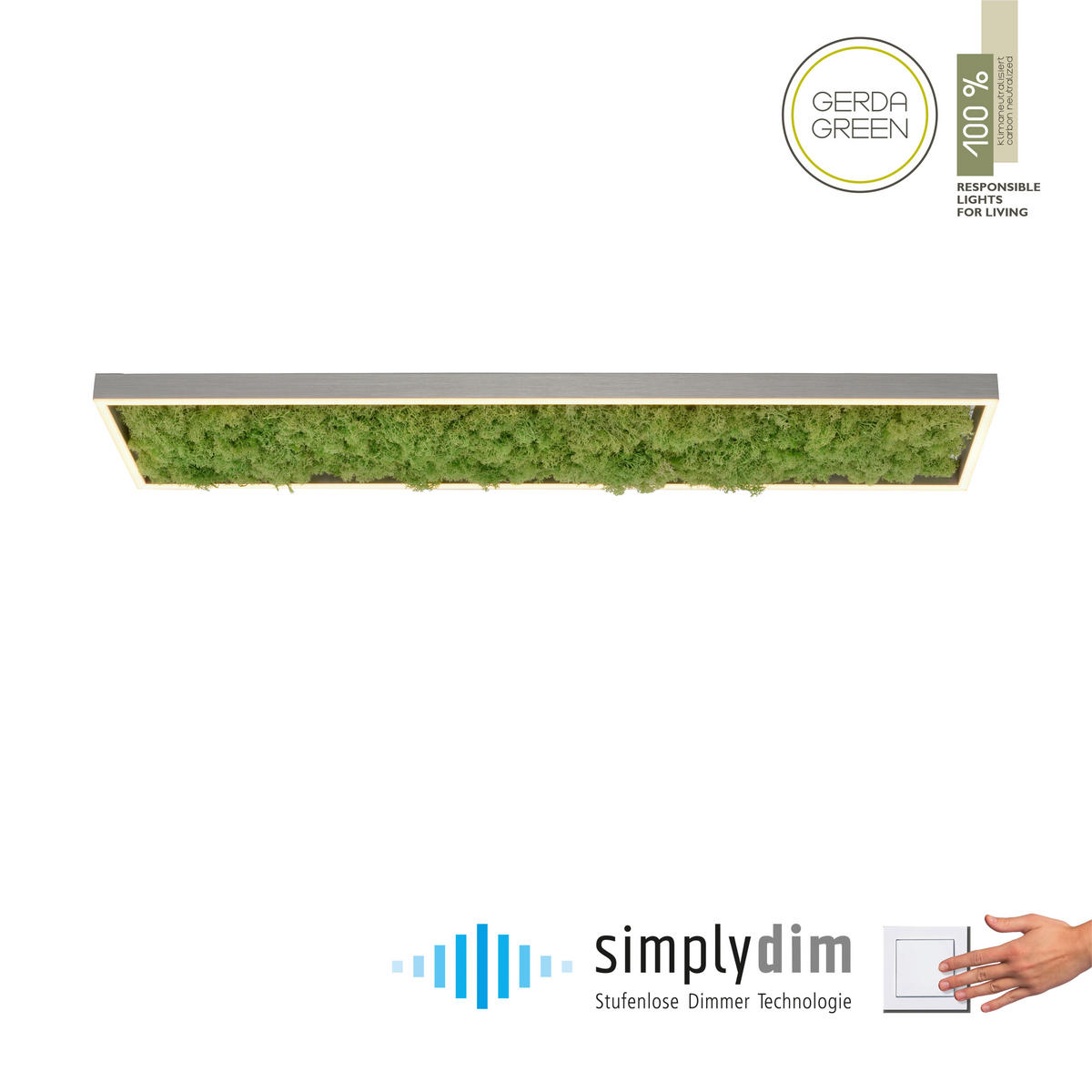 LED-DECKENLEUCHTE Green Knut 100/25/5,6 cm   - Natur, Naturmaterialien/Kunststoff (100/25/5,6cm)