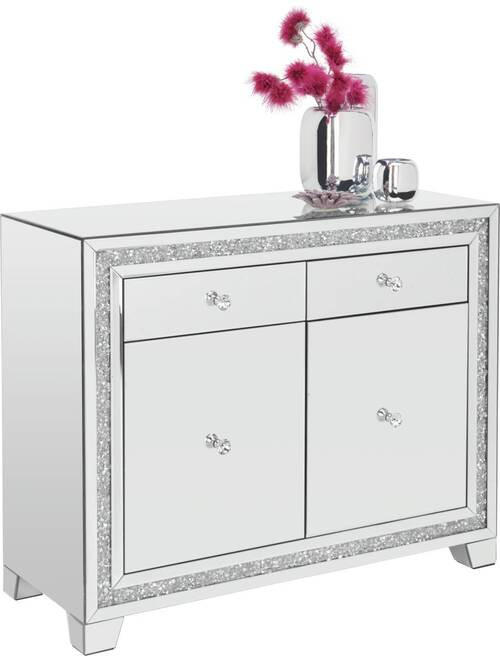 KOMODA, barvy stříbra, 100/80/40 cm - barvy stříbra, Lifestyle, kov/kompozitní dřevo (100/80/40cm) - Xora