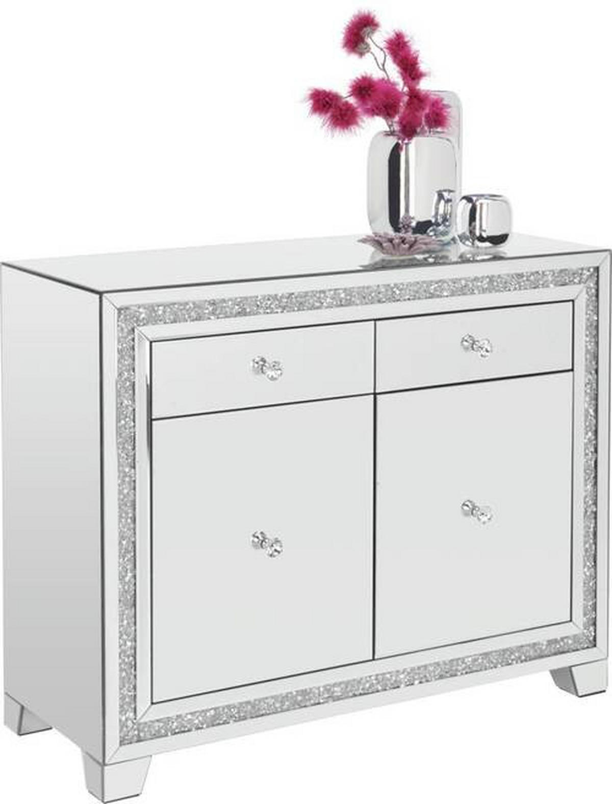 KOMMODE  in 100/80/40 cm  - Silberfarben, LIFESTYLE, Glas/Holzwerkstoff (100/80/40cm) - Xora