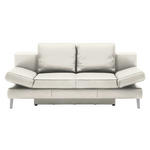 SCHLAFSOFA  in Echtleder Weiß  - Chromfarben/Weiß, Design, Leder/Metall (200/85/90cm) - Novel