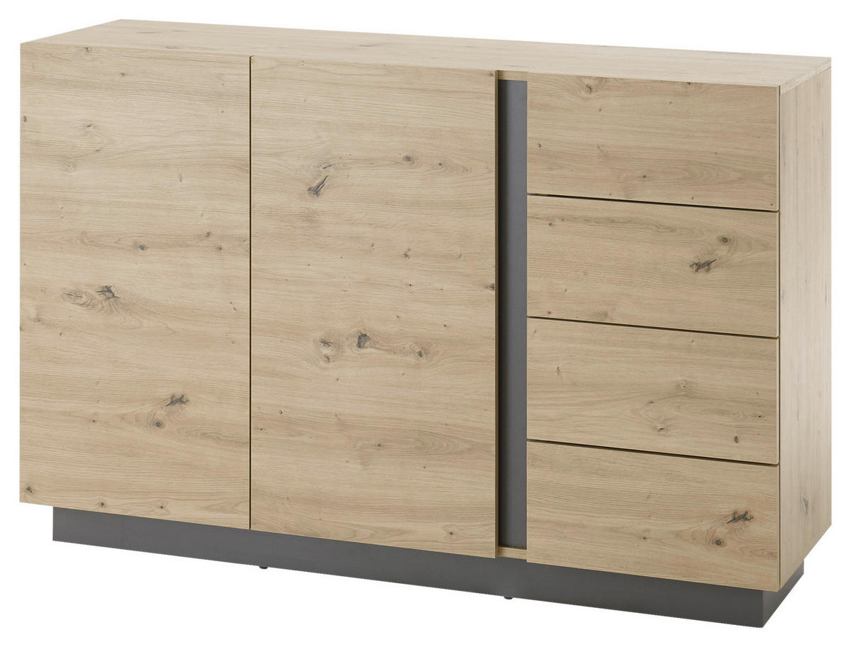 SIDEBOARD  in 138/91/40 cm  - Eiche Artisan/Grau, Design, Holzwerkstoff (138/91/40cm) - MID.YOU