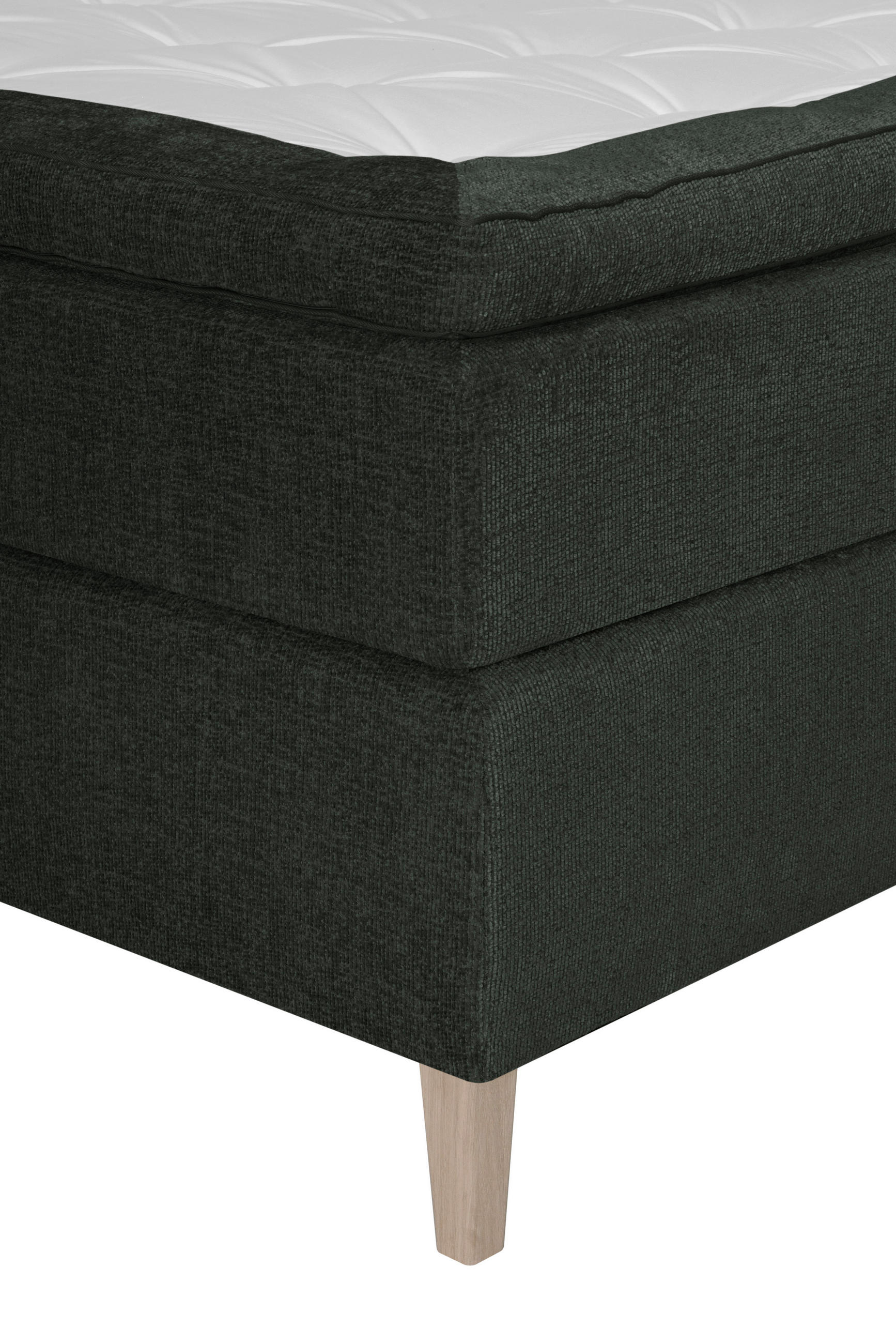 BOXSPRINGBETT 140/200 cm  in Dunkelgrün  - Dunkelgrün/Eichefarben, KONVENTIONELL, Holz/Textil (140/200cm) - Welnova