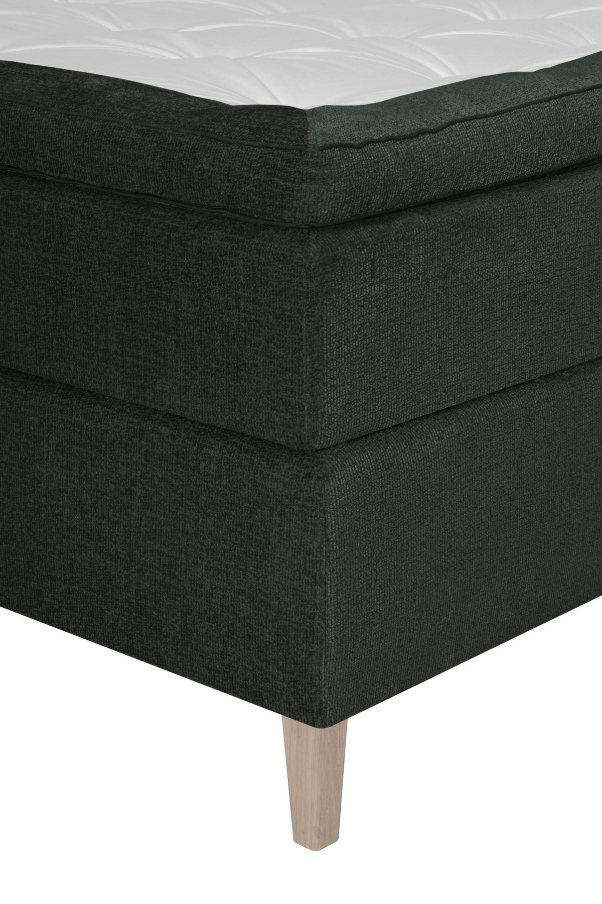 BOXSPRINGBETT 180/200 cm  in Dunkelgrün  - Dunkelgrün/Eichefarben, KONVENTIONELL, Holz/Textil (180/200cm) - Welnova