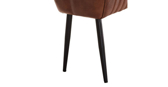 SITZBANK 107/54/32 cm Echtleder Braun, Schwarz  - Schwarz/Braun, LIFESTYLE, Leder/Metall (107/54/32cm) - Landscape