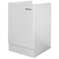 SPÜLENUNTERSCHRANK 50/82,2/57,1 cm  in Weiß  - Edelstahlfarben/Weiß, Holzwerkstoff/Kunststoff (50/82,2/57,1cm) - FlexWell