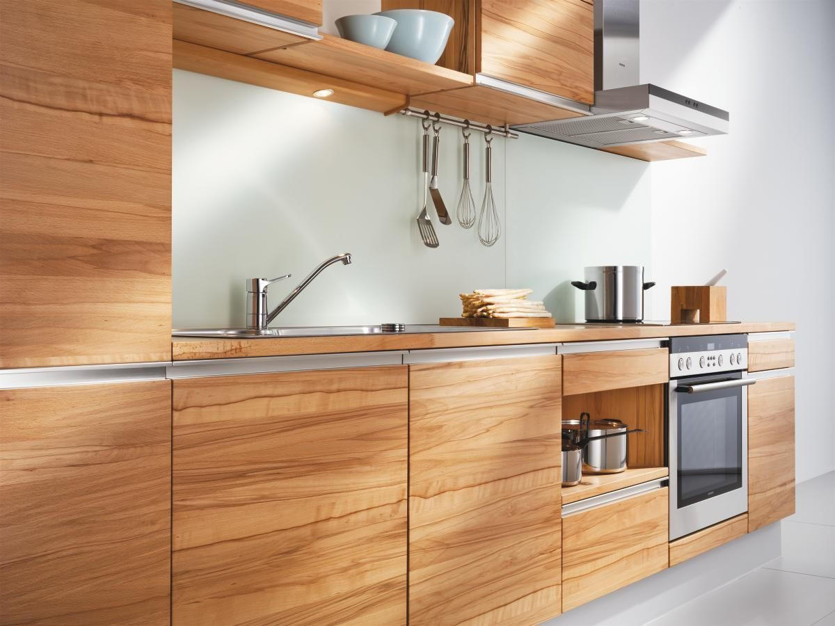 EINBAUKÜCHE L1  - Kernbuche, Design, Holz/Holzwerkstoff - Team 7