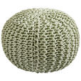 POUF Textilgeflecht Uni Grau 55/55/35 cm  - Grau/Grün, Trend, Textil (55/55/35cm) - Linea Natura