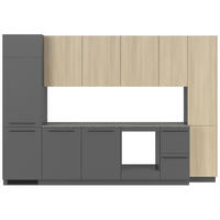 KÜCHENBLOCK 345 cm   in Graphitfarben, Eichefarben  - Eichefarben/Schwarz, Basics, Holzwerkstoff/Kunststoff (345cm) - Visiona