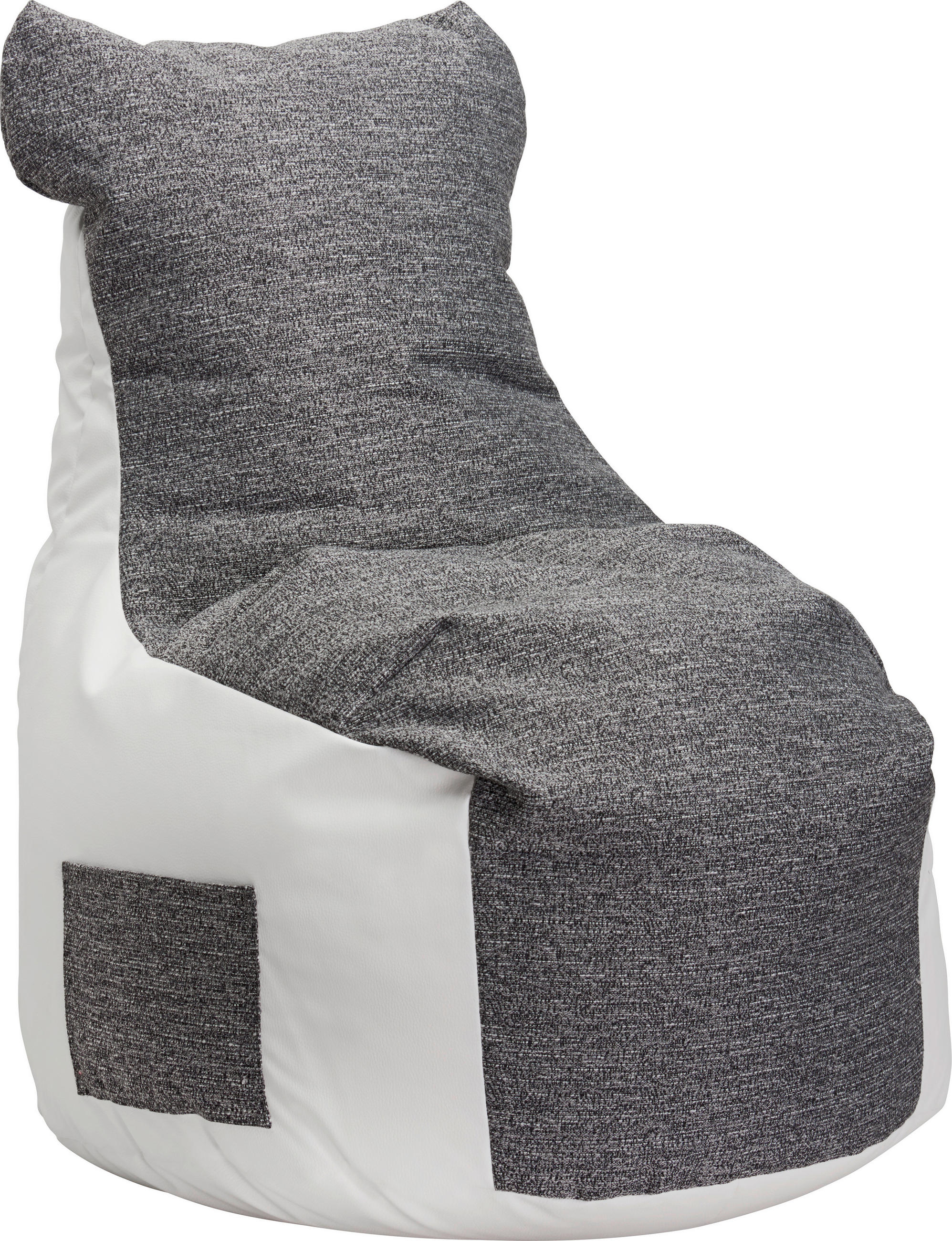 Boxxx Sitzsack Grau, Weiß 85x100x85 cm