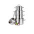 KOCHTOPFSET Edelstahl 5-teilig - Silberfarben, Basics, Glas/Metall (27,5/25,5/51,0cm) - FISSLER