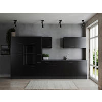 MODULKÖK UTAN VITVAROR 370 cm   i grå, svart  - silver/grå, Design, metall/trämaterial (370cm) - Respekta