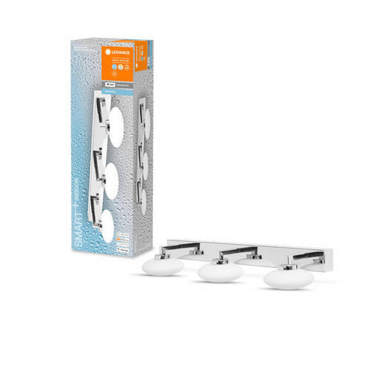 BADEZIMMER-WANDLEUCHTE Smart Wifi Orbis Elypse 56/8,8/16,6 cm   - Silberfarben, Design, Glas/Metall (56/8,8/16,6cm) - Ledvance