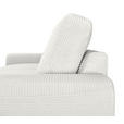 ECKSOFA Creme Cord  inkl. Rückenkissen, Bettkasten, Schlaffunktion, Rücken echt, Liegefläche im Originalstoff  - Creme/Schwarz, KONVENTIONELL, Textil/Metall (240/150cm) - Carryhome
