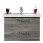 WASCHTISCHKOMBI 82 cm  - Chromfarben/Eichefarben, KONVENTIONELL, Keramik/Holzwerkstoff (82cm) - Xora