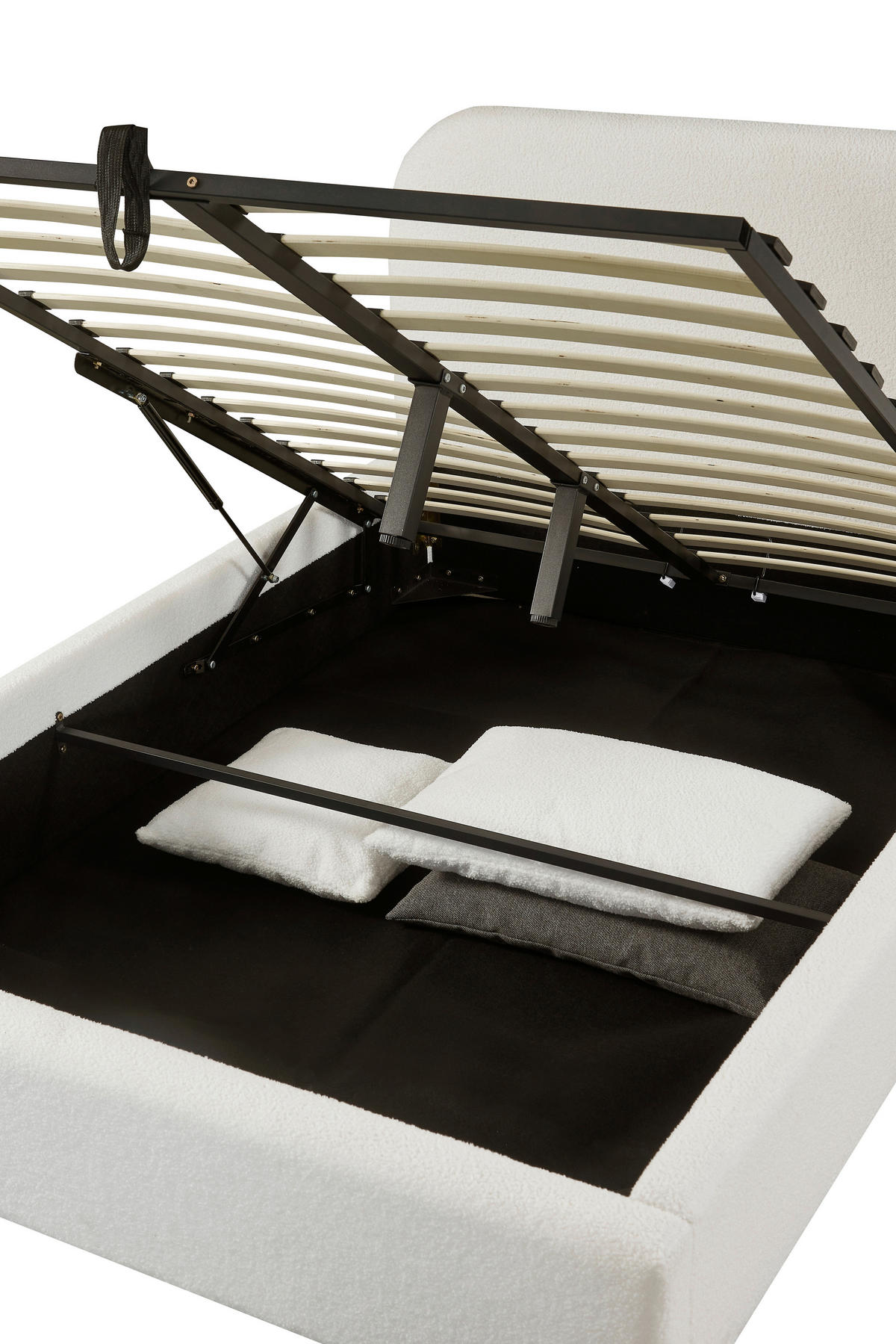 POLSTERBETT Lattenrost, Bettkasten Creme 140/200 cm  - Creme/Schwarz, MODERN, Holz/Kunststoff (140/200cm) - Livetastic