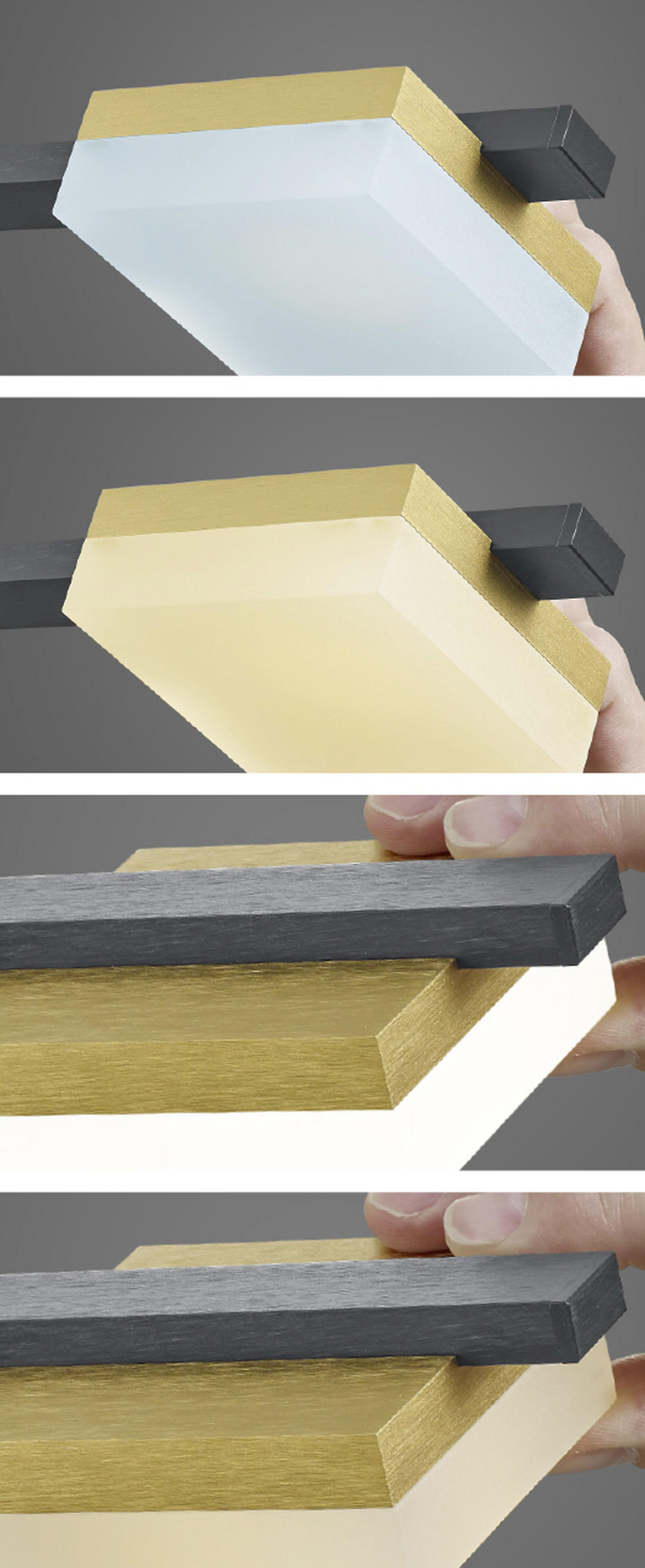 LED-HÄNGELEUCHTE 97/150 cm  - Anthrazit/Goldfarben, Design, Metall (97/150cm) - BOPP
