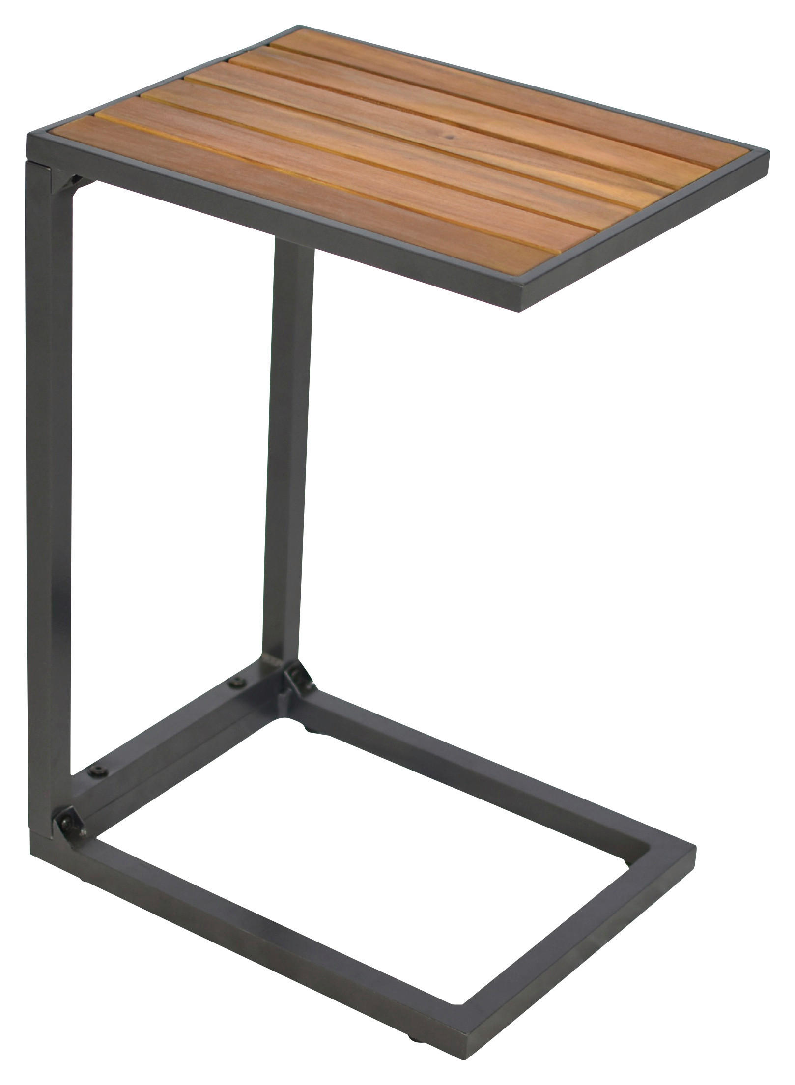 GARTENBEISTELLTISCH 41/32/61 cm Metall  - Graphitfarben/Naturfarben, MODERN, Holz/Metall (41/32/61cm) - Gardenson