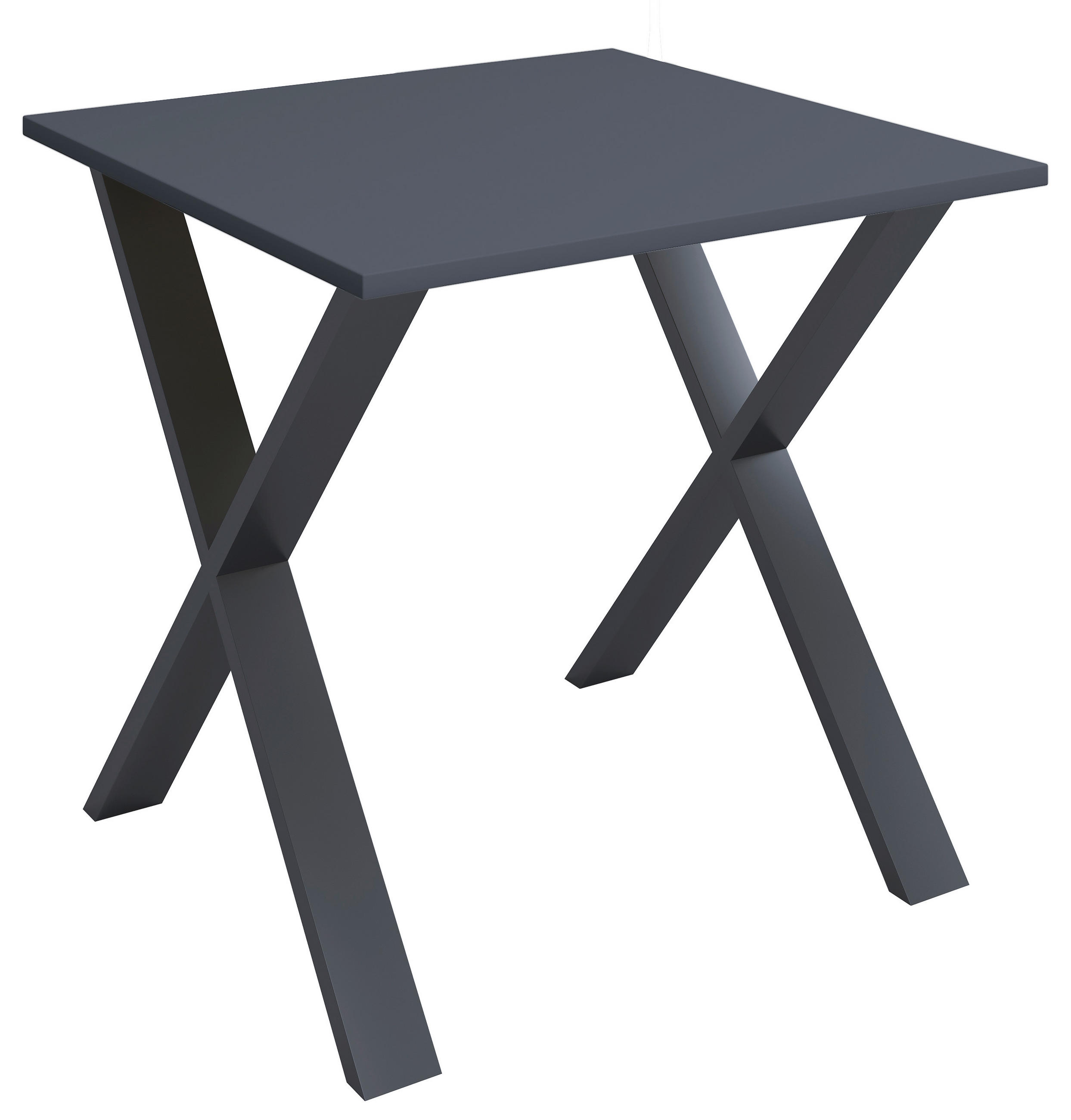SCHREIBTISCH 80/80/76 cm  in Anthrazit, Schwarz  - Anthrazit/Silberfarben, Design, Holzwerkstoff/Metall (80/80/76cm) - MID.YOU