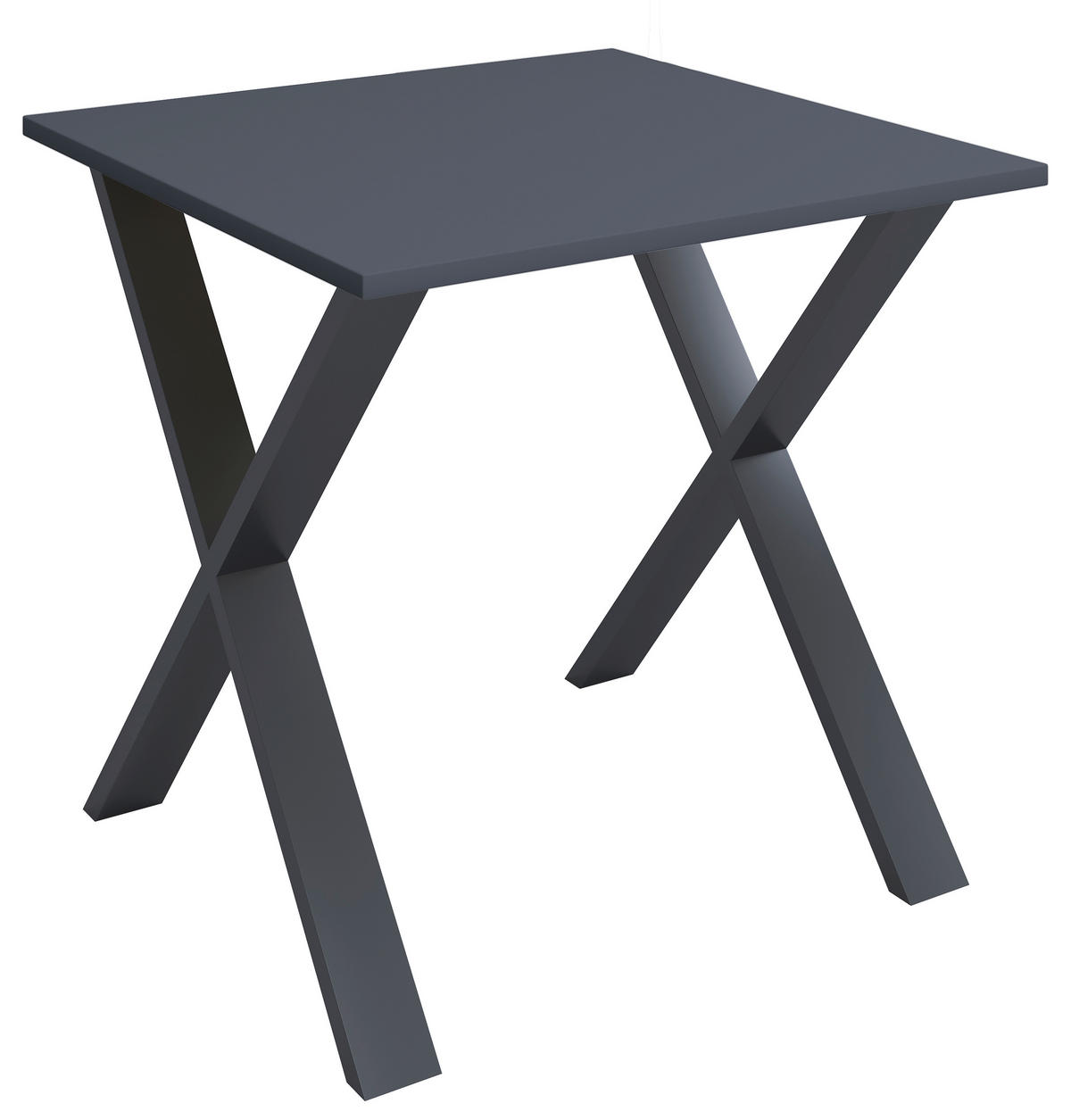 SCHREIBTISCH 80/80/76 cm  in Anthrazit, Schwarz  - Anthrazit/Silberfarben, Design, Holzwerkstoff/Metall (80/80/76cm) - MID.YOU
