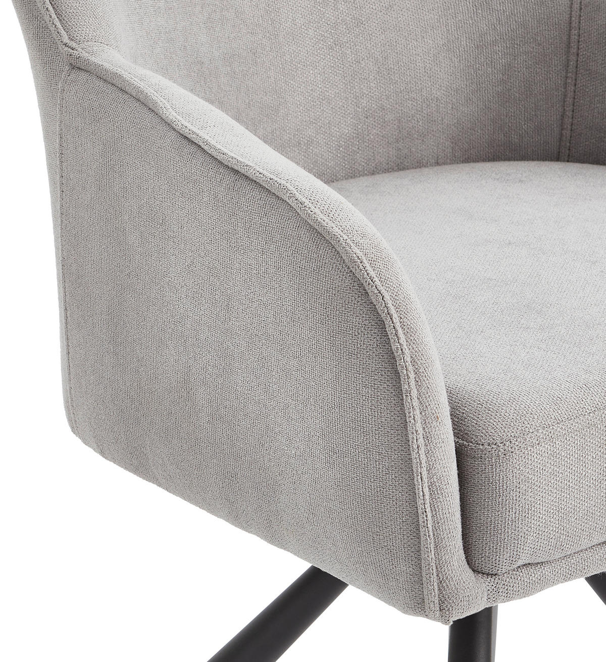 ARMLEHNSTUHL  in Eisen Webstoff  - Hellgrau/Schwarz, MODERN, Textil/Metall (61/85/61cm) - Livetastic