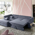 ECKSOFA in Cord Grau  - Schwarz/Grau, Design, Kunststoff/Textil (174/259cm) - Cantus