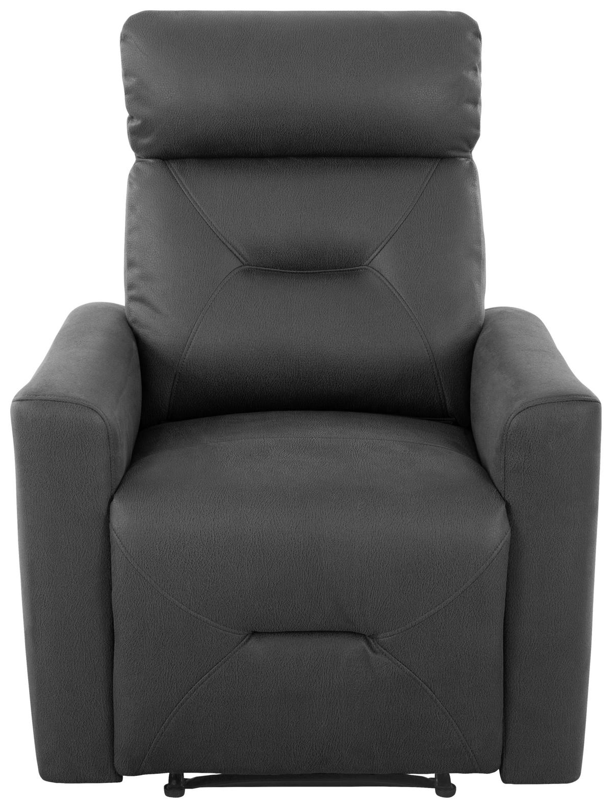 SITZGARNITUR Mikrofaser Grau  - Schwarz/Grau, Design, Textil/Metall - Livetastic