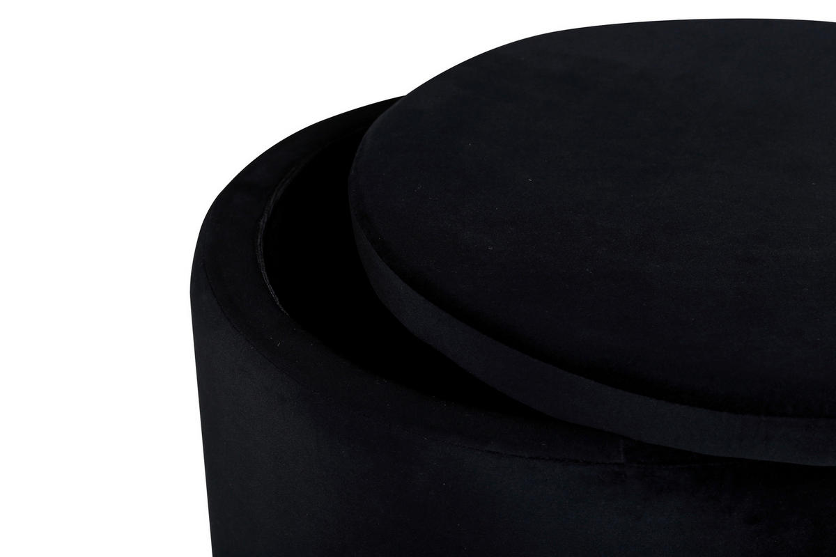 POUF Uni Schwarz 51/43/51 cm  - Schwarz, Design, Textil (51/43/51cm) - Livetastic