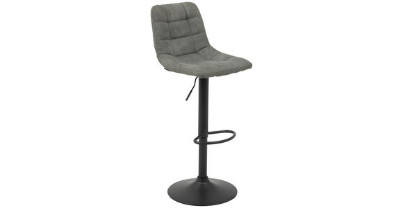BARHOCKER Mikrofaser Grau Sitzfläche 360° drehbar - Grau, KONVENTIONELL, Textil/Metall (43/113/44cm) - Carryhome