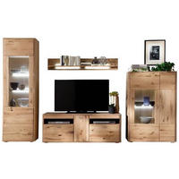 WOHNWAND  in Eichefarben 339/208/50 cm  - Eichefarben/Anthrazit, Design, Glas/Holz (339/208/50cm) - Livetastic