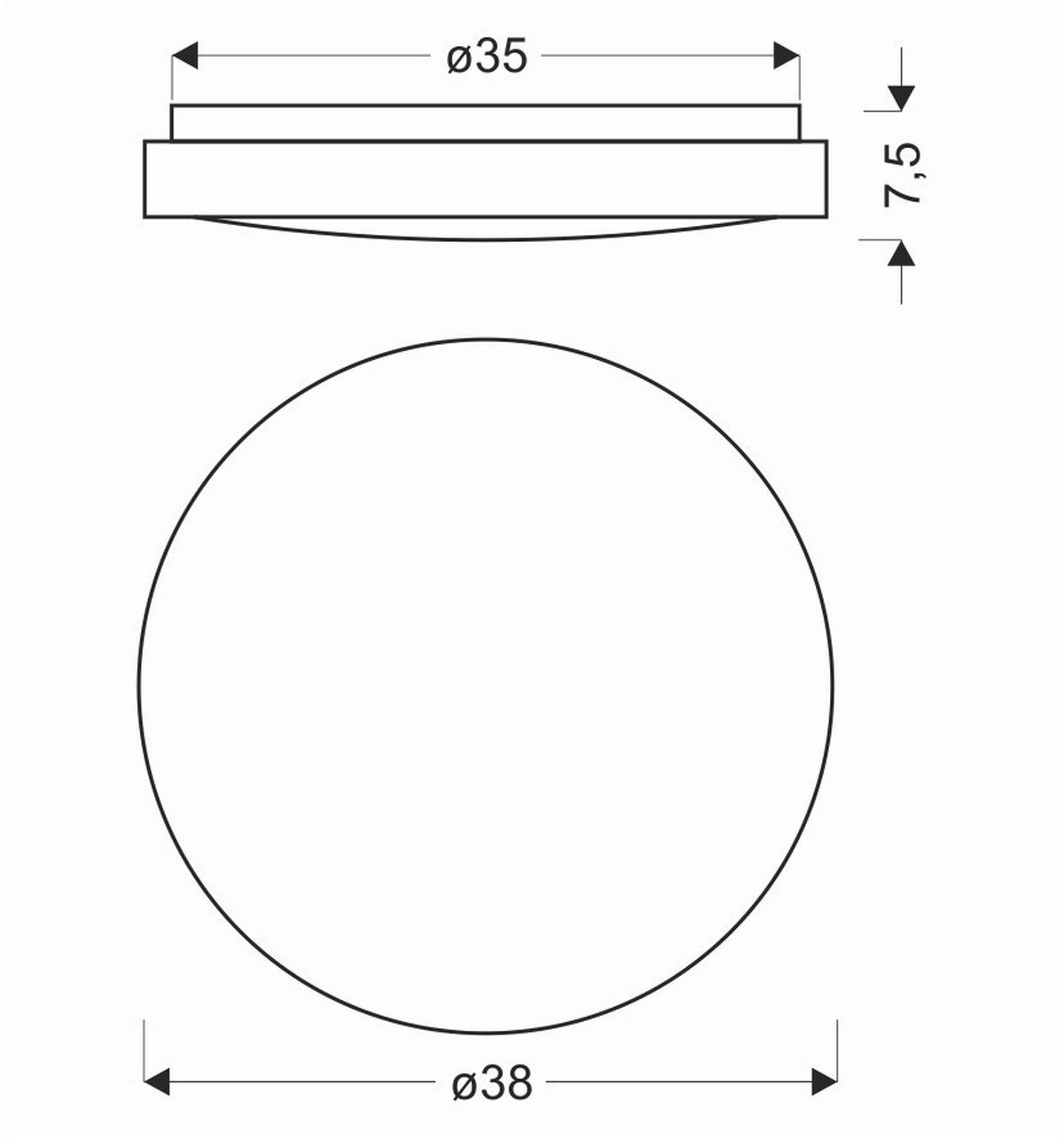 LED-TAKLAMPA Aflo 38/38/7.5 cm  - svart/ekfärgad, Natur, metall/plast (38/38/7.5cm)