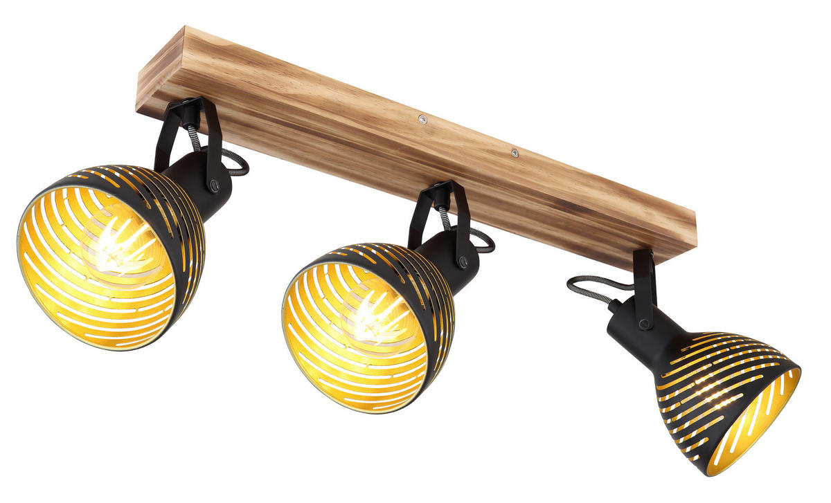 REFLEKTOR  Lenna   54/12,5/25 cm          - zlate barve/črna, Basics, kovina/les (54/12,5/25cm) - Globo