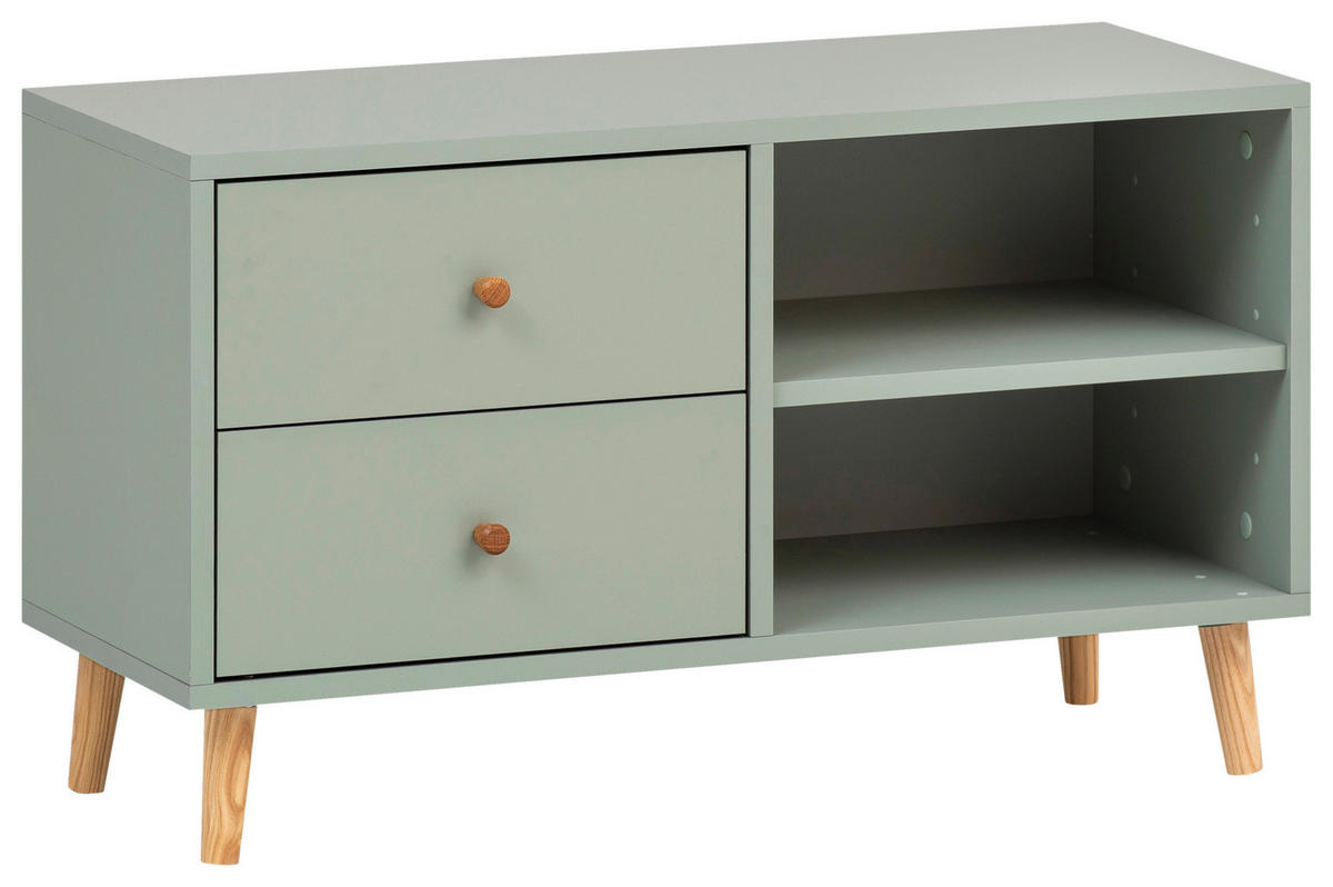 GARDEROBENBANK - Grün, Design, Holz (78,9/46,5/33cm) - MID.YOU