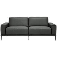 2,5-SITZER Echtleder Anthrazit  - Anthrazit/Schwarz, Design, Leder/Metall (200/102/92cm) - Johann Jakob