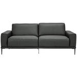 2,5-SITZER  in Echtleder Anthrazit   - Anthrazit/Schwarz, Design, Leder/Metall (200/102/92cm) - Johann Jakob