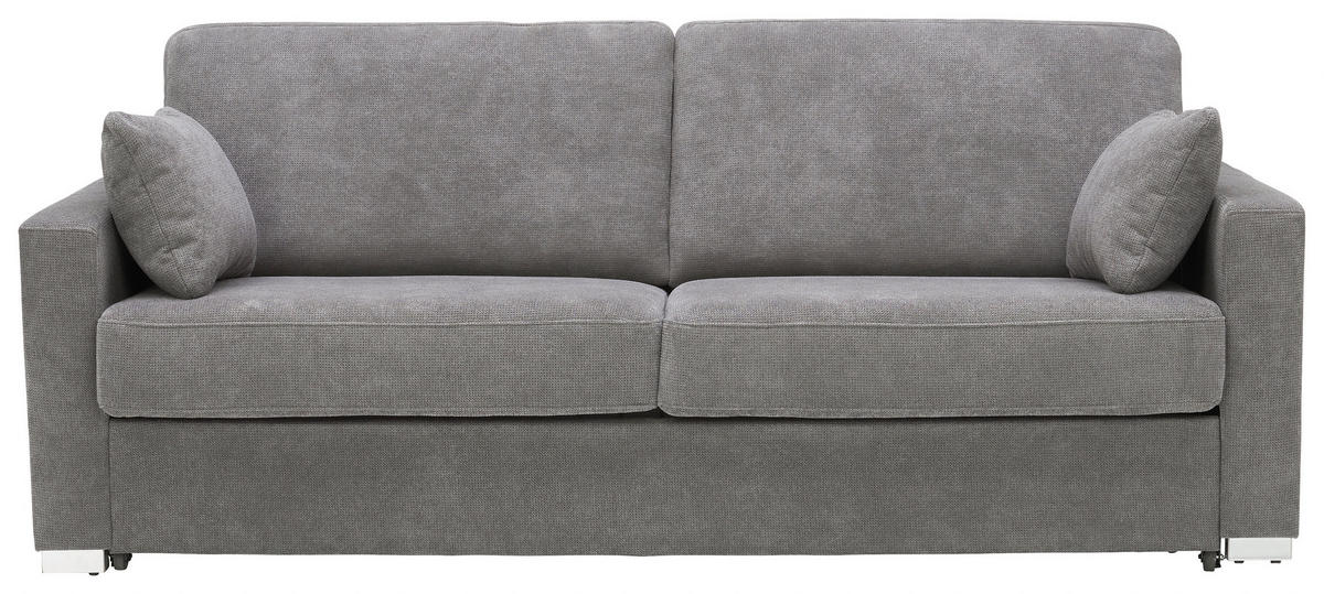 SCHLAFSOFA in Textil Dunkelgrau  - Chromfarben/Dunkelgrau, Konventionell, Textil/Metall (208/86/97cm) - Novel